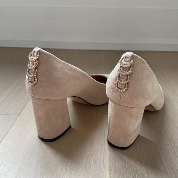 Suede Chunky Heel - Picture 2 of 4